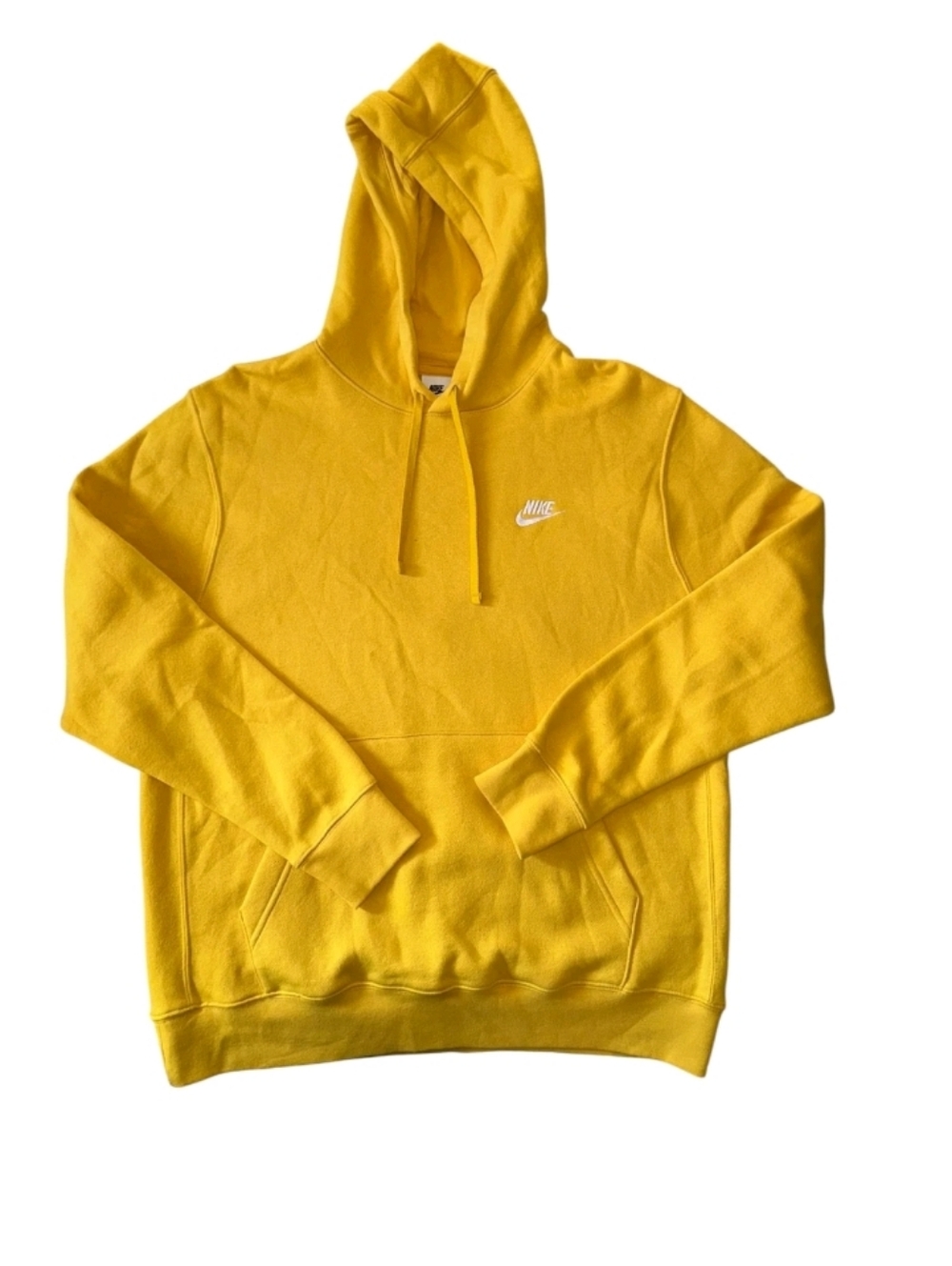 Nike Club Fleece Hoodie Yellow Size L